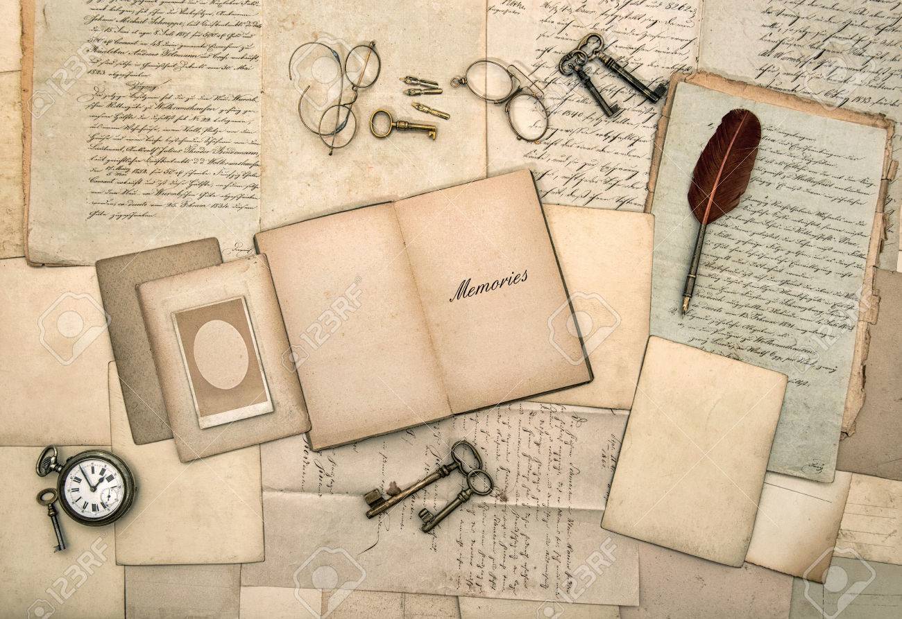 30537262-open-book-vintage-accessories-old-letters-post-cards-glasses-keys-clock-nostalgic-background-memorie-Stock-Photo.jpg