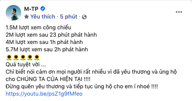 Sơn Tùng M-TP lập tức No.1 đính kèm 5 bài nối đuôi trên top realtime HOT14, ekip công bố các cột mốc thành tích khiến fan choáng váng - Ảnh 4. Sơn Tùng M-TP lập tức No.1 đính kèm 5 bài nối đuôi trên top realtime HOT14, ekip công bố các cột mốc thành tích khiến fan choáng váng - Ảnh 4.